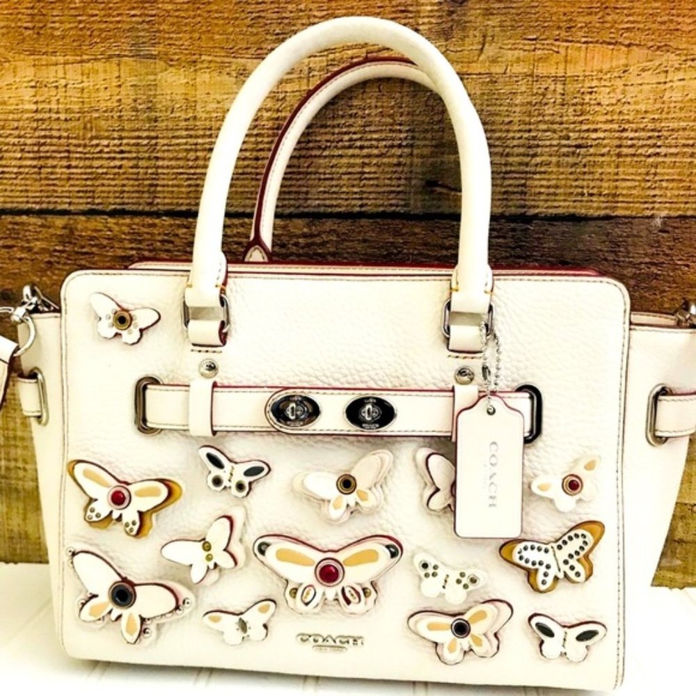 Coach Blake Butterfly Carryall Pebbled Leather Bag